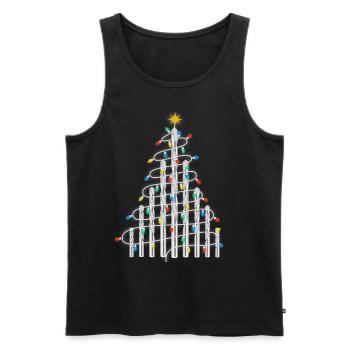 Christmas Tree Craftsman Drill Construction Worker DIY - Men's Premium Organic Tank Top - black - Front - AI Model Male 178 light (178cm)