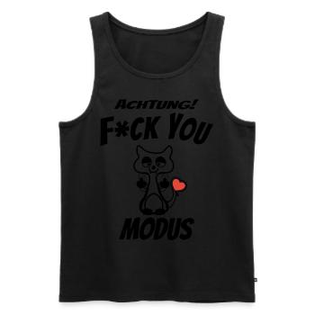 Fuck you Modus Mittelfinger - Männer Premium Bio Tank Top - Schwarz - Vorne - AI Model Male 178 light (178cm)
