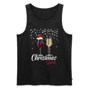 Christmas Spirit Weihnachten Rotwein - Männer Premium Bio Tank Top - Schwarz - Vorne - Michal (187cm)