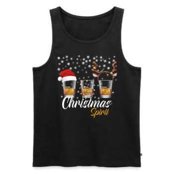 Christmas Spirit Weihnachten Whisky Malt Shots - Débardeur bio Premium Homme - noir - Devant - AI Model Male 178 light (178cm)