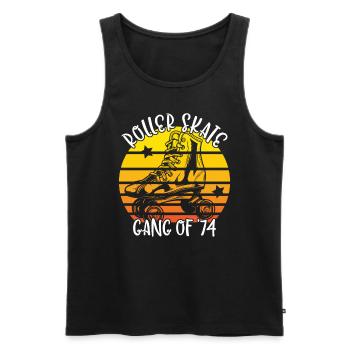 Rollschuhfahrer Rollerskates Rollschuh Gang 1974 - Männer Premium Bio Tank Top - Schwarz - Vorne - AI Model Male 178 light (178cm)