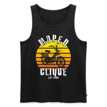 Moped Clique Scooter Mokick Two-Wheeler 1984 - Men's Premium Organic Tank Top - black - Front - AI Model Male 178 light (178cm)