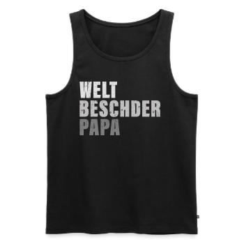 Welt Beschder Papa Bester Vater Schwäbisch Schwabe - Männer Premium Bio Tank Top - Schwarz - Vorne - Michal (187cm)