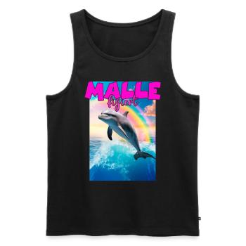 Mallefiziert Delfin Urlaub Mallorca Ibiza Malle - Männer Premium Bio Tank Top - Schwarz - Vorne - AI Model Male 178 light (178cm)