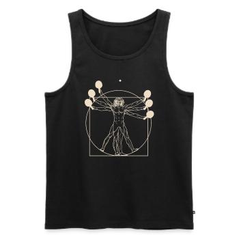 Vitruvian Man Pingpong Tischtennis Ping-Pong - Männer Premium Bio Tank Top - Schwarz - Vorne - Michal (187cm)