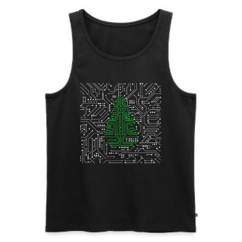 CPU Motherboard Schaltkreis IT Weihnachtsbaum - Männer Premium Bio Tank Top - Schwarz - Vorne - AI Model Male 178 light (178cm)