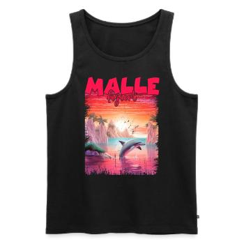 Mallefiziert Delfin Urlaub Mallorca Ibiza Malle - Männer Premium Bio Tank Top - Schwarz - Vorne - AI Model Male 178 light (178cm)