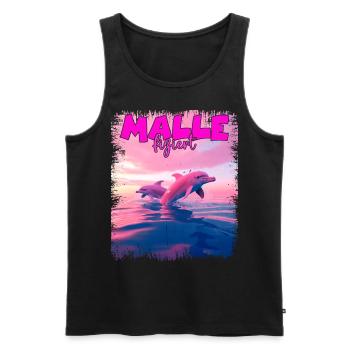 Mallefiziert Delfin Urlaub Mallorca Ibiza Malle - Männer Premium Bio Tank Top - Schwarz - Vorne - AI Model Male 178 light (178cm)