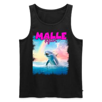 Mallefiziert Delfin Urlaub Mallorca Ibiza Malle - Männer Premium Bio Tank Top - Schwarz - Vorne - AI Model Male 178 light (178cm)