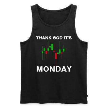 Thank God Its Monday Stock Chart Day Trading Stock Market - Men's Premium Organic Tank Top - black - Front - Michal (187cm)