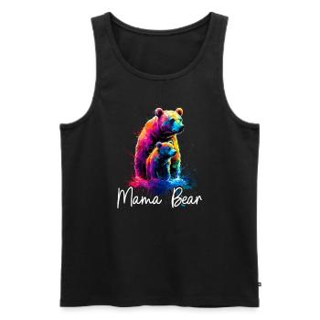 Florale Künstlerisch Mama Bear Bär Muttertag Mama - Männer Premium Bio Tank Top - Schwarz - Vorne - Michal (187cm)