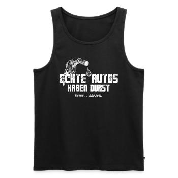 Echte Autos haben Durst Motorschau Benzin PS - Männer Premium Bio Tank Top - Schwarz - Vorne - AI Model Male 178 light (178cm)
