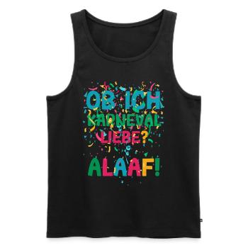 Ob ich Karneval Liebe Alaaf Fastnacht Konfetti - Männer Premium Bio Tank Top - Schwarz - Vorne - Michal (187cm)