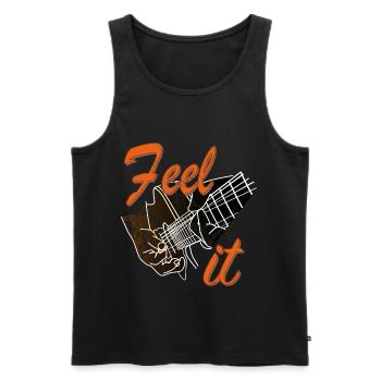 Blues Music- Feel it - Men's Premium Organic Tank Top - black - Front - AI Model Male 178 light (178cm)