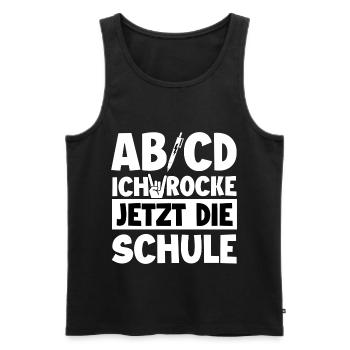 Schulanfang - Männer Premium Bio Tank Top - Schwarz - Vorne - Michal (187cm)