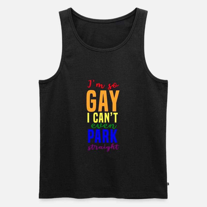 ich bin so schwul - Männer Premium Bio Tank Top - Schwarz