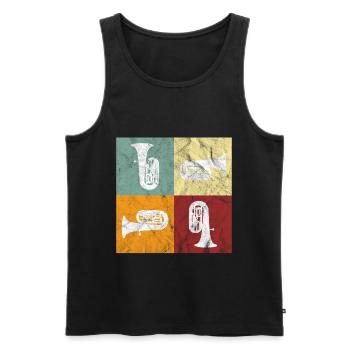 Tuba - Männer Premium Bio Tank Top - Schwarz - Vorne - AI Model Male 178 light (178cm)