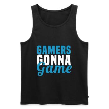 Spieler werden spielen - Männer Premium Bio Tank Top - Schwarz - Vorne - AI Model Male 178 light (178cm)