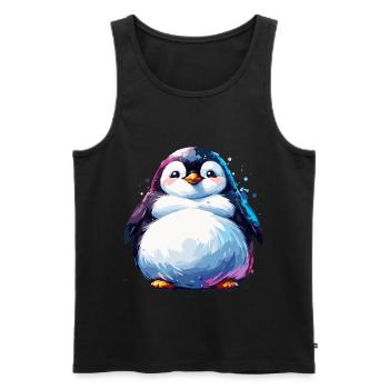 Gros Pingouins Pingouin Famille Mignon - Débardeur bio Premium Homme - noir - Devant - Michal (187cm)