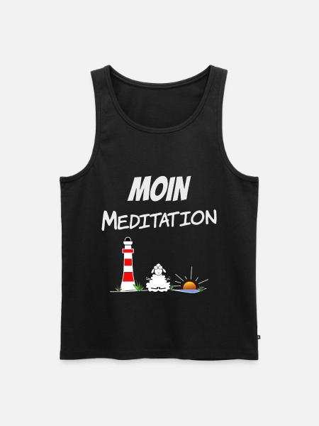 Moin Meditation - Männer Premium Bio Tank Top - Schwarz