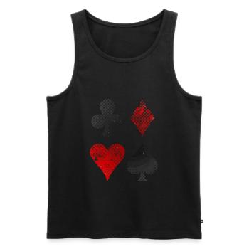 Poker Symbol As Pik Herz Kreuz Karo - Männer Premium Bio Tank Top - Schwarz - Vorne - Michal (187cm)