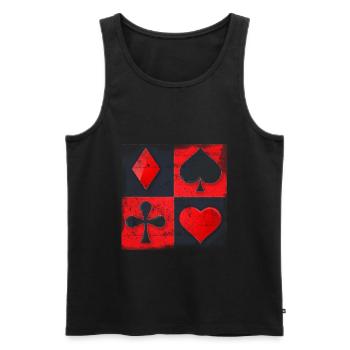 Symbole de Poker As - Débardeur bio Premium Homme - noir - Devant - AI Model Male 178 light (178cm)