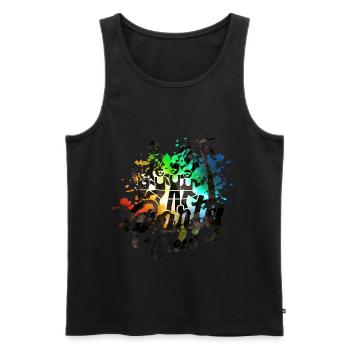 party beach crew colorful - Men's Premium Organic Tank Top - black - Front - Michal (187cm)