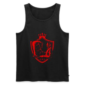 doner kebab logo - Men's Premium Organic Tank Top - black - Front - AI Model Male 178 light (178cm)