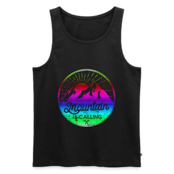 la montagne appelle - Débardeur bio Premium Homme - noir - Devant - Michal (187cm)