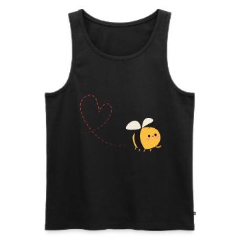 Biene Liebe Herz - Männer Premium Bio Tank Top - Schwarz - Vorne - AI Model Male 178 light (178cm)