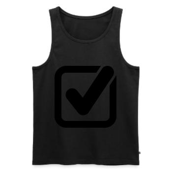 hook symbol icon - Men's Premium Organic Tank Top - black - Front - AI Model Male 178 light (178cm)