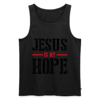 Jesus ist meine Hoffnung - Männer Premium Bio Tank Top - Schwarz - Vorne - AI Model Male 178 light (178cm)