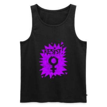 Resist Feminist Frauenrechte - Männer Premium Bio Tank Top - Schwarz - Vorne - Michal (187cm)