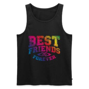best friends colorful - Men's Premium Organic Tank Top - black - Front - Michal (187cm)