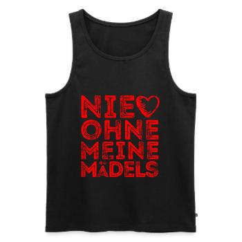 Nie ohne meine Mädels Herz - Männer Premium Bio Tank Top - Schwarz - Vorne - Michal (187cm)