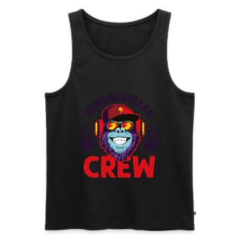 Junggesellen crew affe - Männer Premium Bio Tank Top - Schwarz - Vorne - AI Model Male 178 light (178cm)
