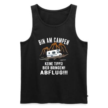 Bin am Campen Wohnmobil Womo Urlaub Camping - Männer Premium Bio Tank Top - Schwarz - Vorne - Michal (187cm)