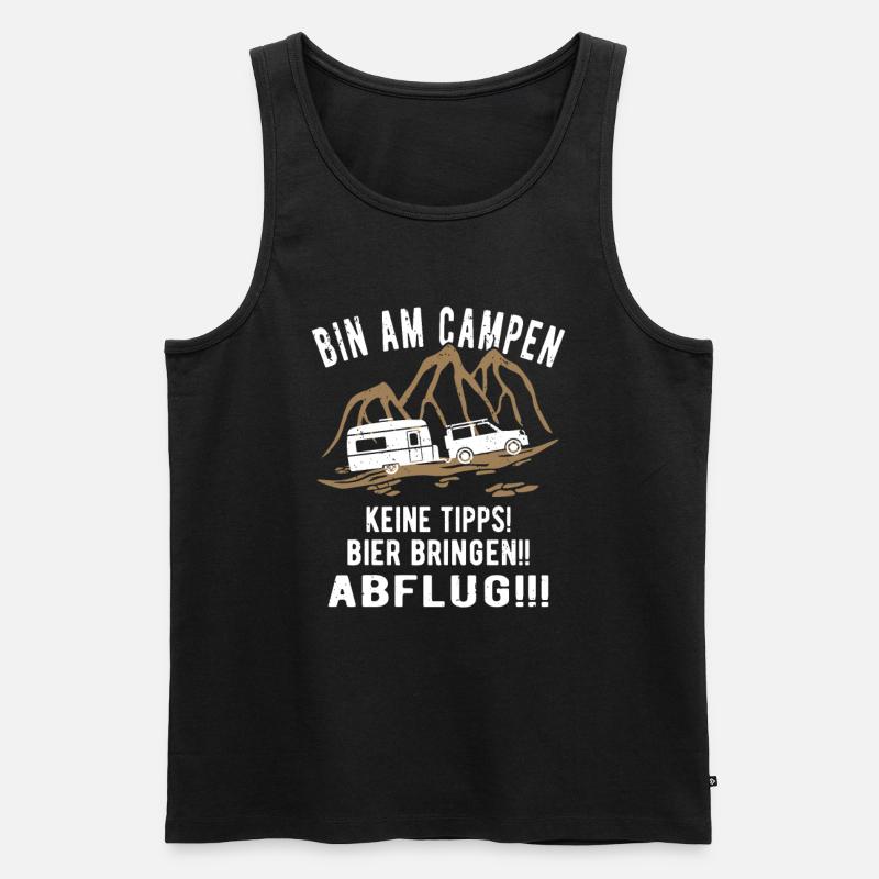 Wohnwagen Camping lustig - Männer Premium Bio Tank Top - Schwarz