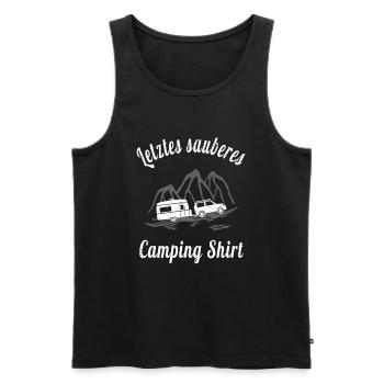 Letztes sauberes Campingshirt - Für Wohnwagen - Männer Premium Bio Tank Top - Schwarz - Vorne - Michal (187cm)