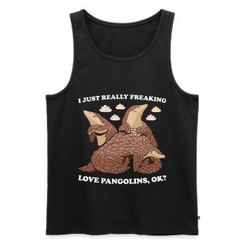 J’adore vraiment les pangolins Ok? Pangolin - Débardeur bio Premium Homme - noir - Devant - Michal (187cm)