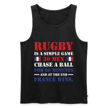 Le rugby est un jeu simple France Rugby - Débardeur bio Premium Homme - noir - Devant - Michal (187cm)