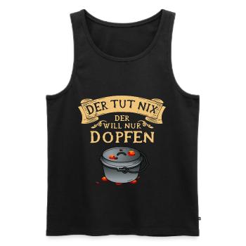 Der tut nix der will nur Dopfen - Dutch Oven - Männer Premium Bio Tank Top - Schwarz - Vorne - AI Model Male 178 light (178cm)