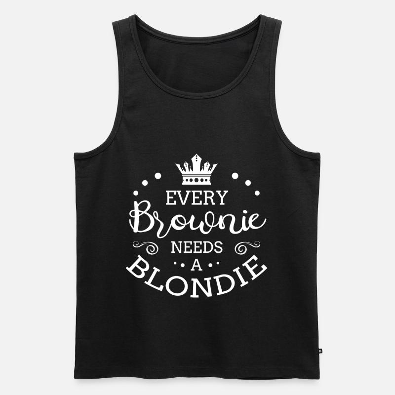 Every Brownie Needs A Blondie - Männer Premium Bio Tank Top - Schwarz