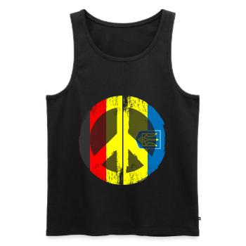 Germany Ukraine Flag Peace Sign - Männer Premium Bio Tank Top - Schwarz - Vorne - Michal (187cm)