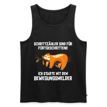 Schrittzähler Sind Für Fortgeschrittene Faultier - Männer Premium Bio Tank Top - Schwarz - Vorne - AI Model Male 178 light (178cm)