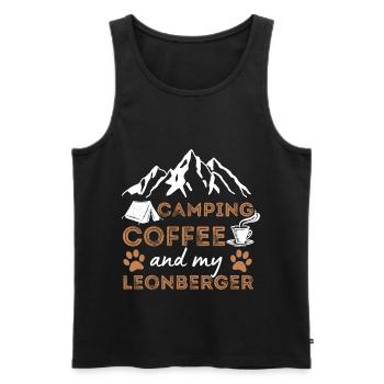 Leonberger Coffee Camping Dog Cafe - Men's Premium Organic Tank Top - black - Front - AI Model Male 178 light (178cm)