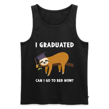 I Graduated Can I Go To Bed Now? - Men's Premium Organic Tank Top - black - Front - AI Model Male 178 light (178cm)