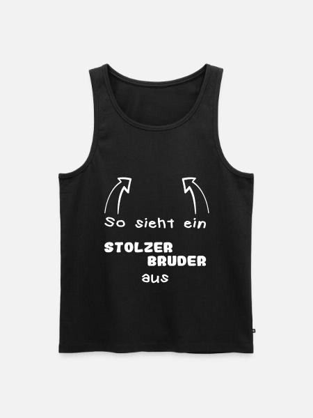 Stolzer Bruder - Männer Premium Bio Tank Top - Schwarz