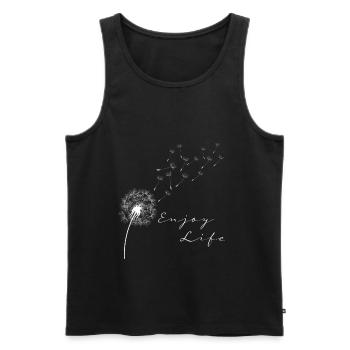 Enjoy Life Pusteblume Löwenzahn Leichtigkeit - Männer Premium Bio Tank Top - Schwarz - Vorne - Michal (187cm)