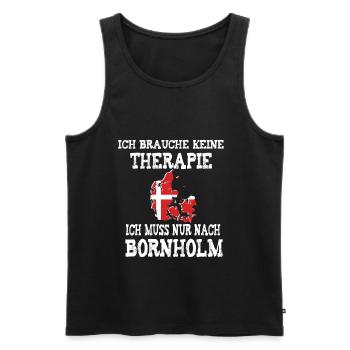 Ich muss nur nach Bornholm Dänemark Skandinavien - Männer Premium Bio Tank Top - Schwarz - Vorne - AI Model Male 178 light (178cm)